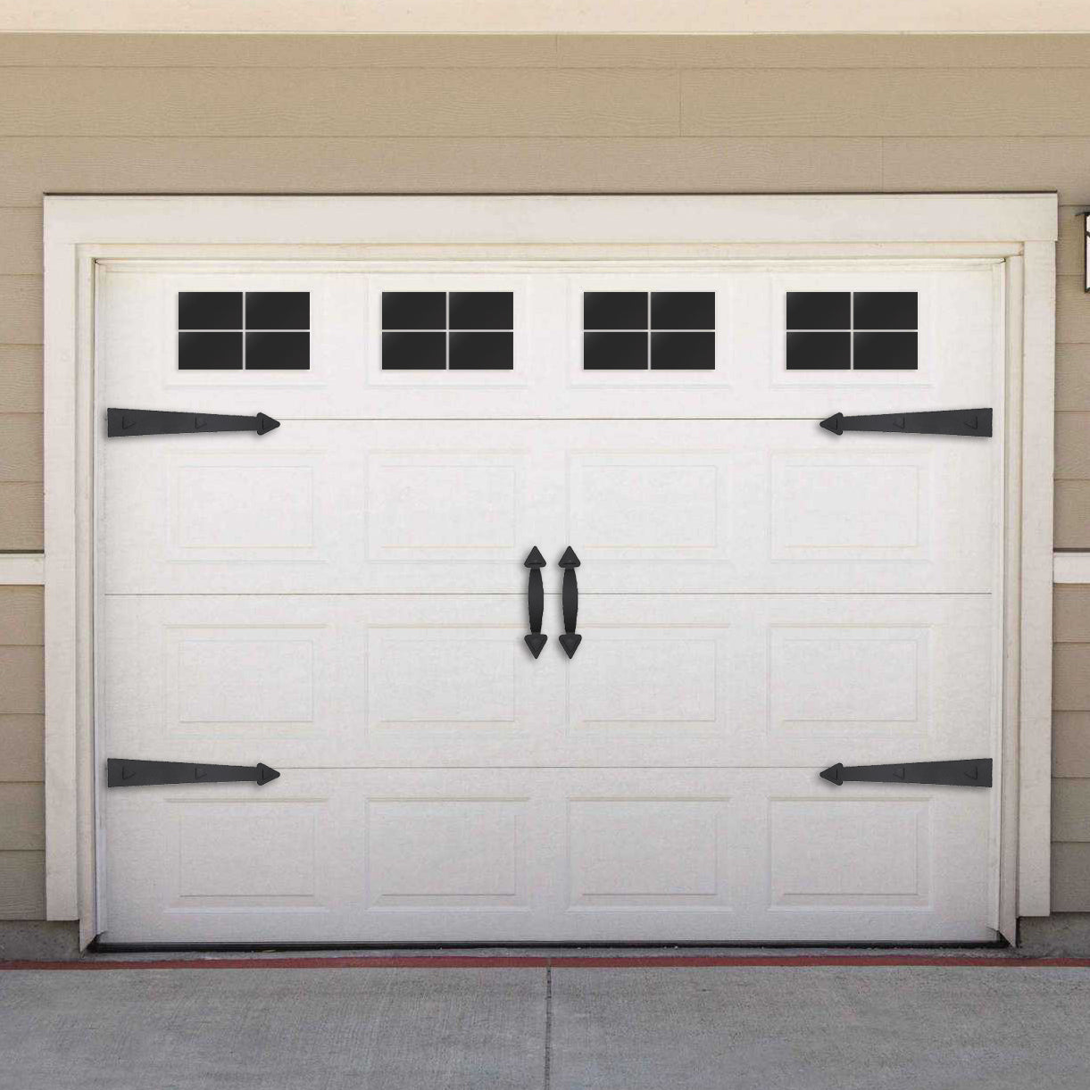 Complete Garage Accent Set Hinges, Handles & Windows (22-PCS) Prestige Garage Designs