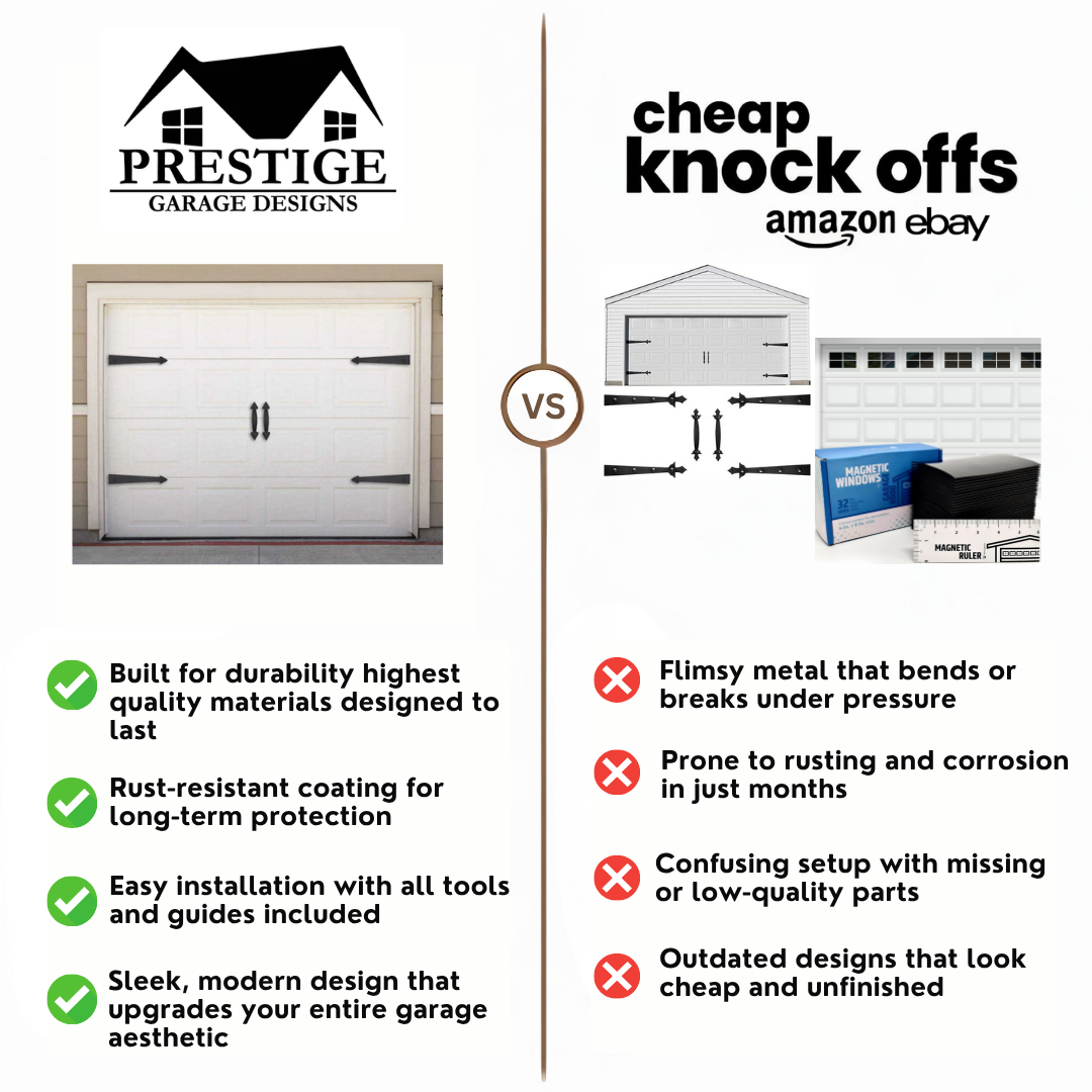Magnetic Garage Accents Decorative Hardware Set (6-PCS) Prestige Garage Designs
