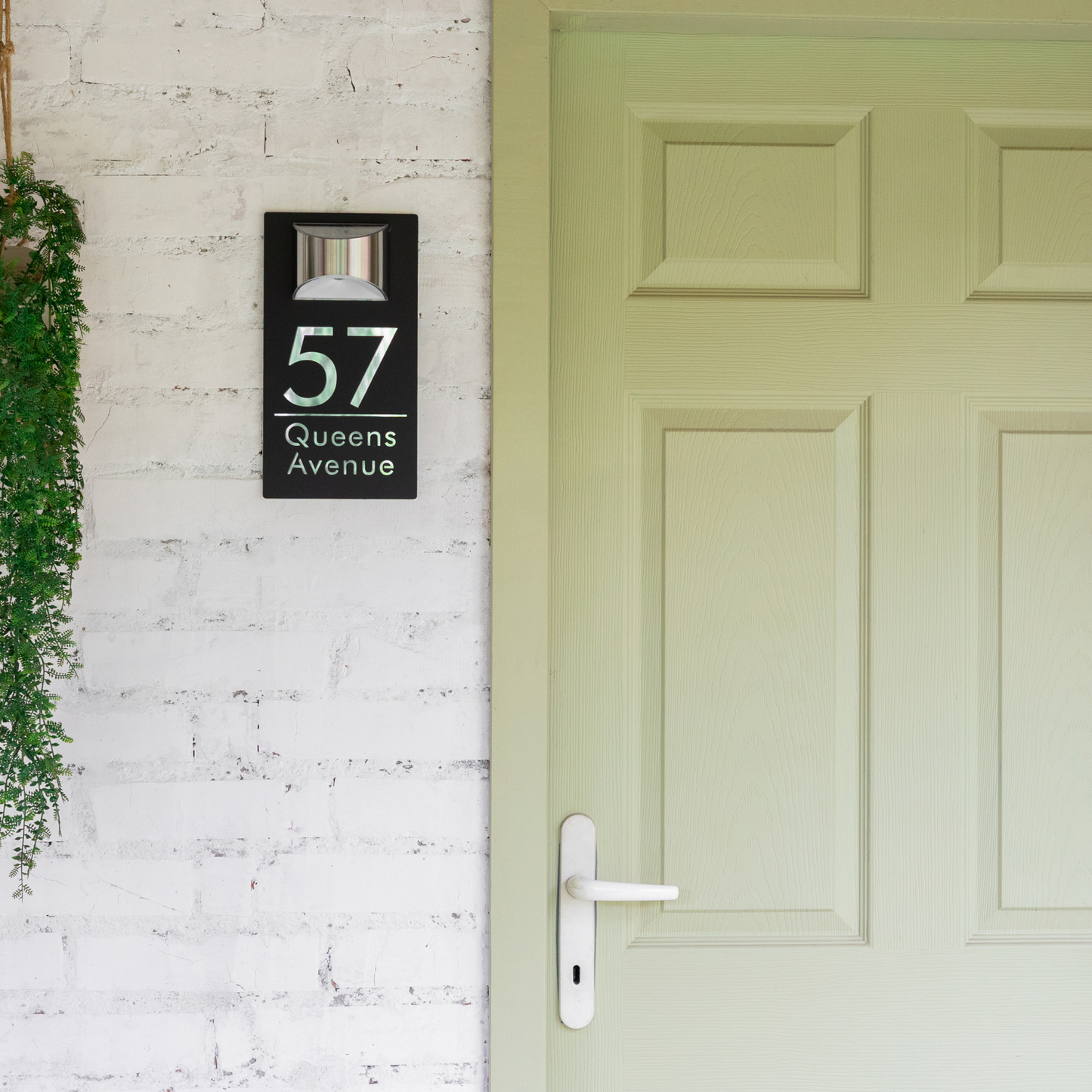 Personalized Solar Modern Door Plaque Prestige Garage Designs