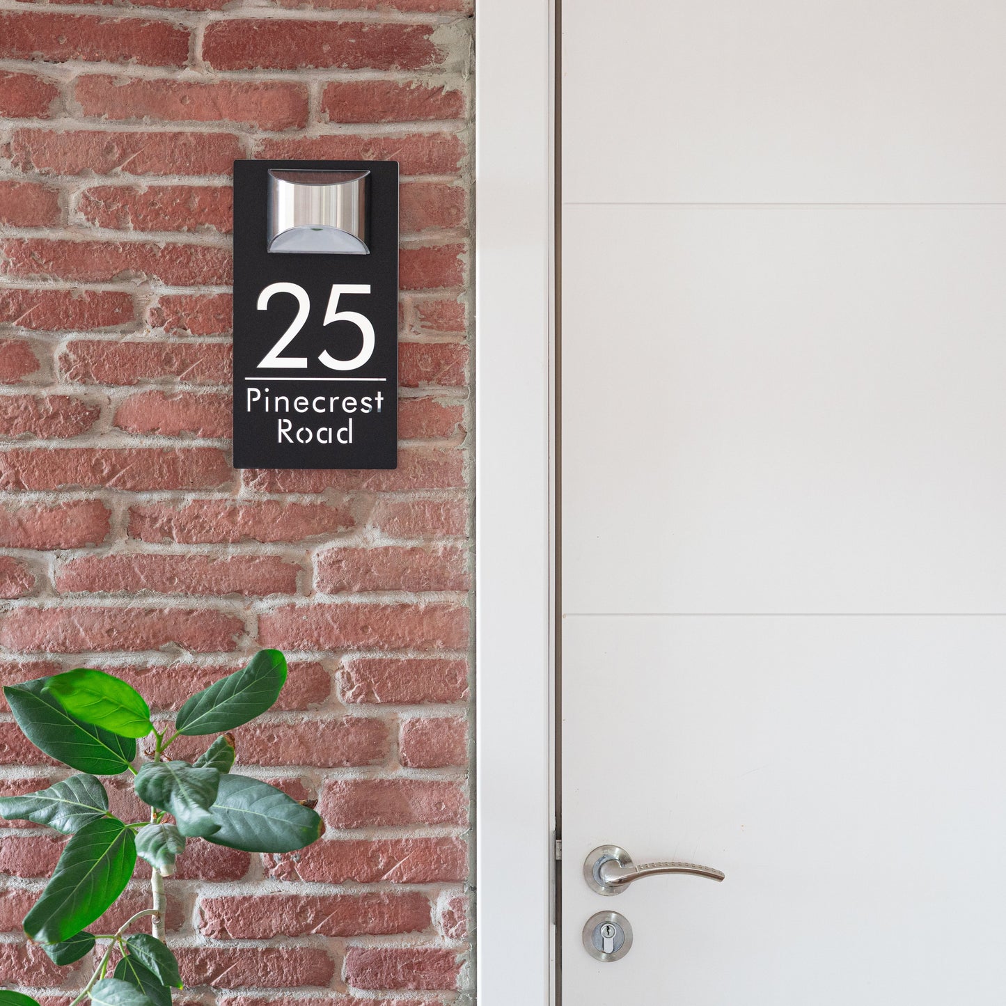 Personalized Solar Modern Door Plaque Prestige Garage Designs