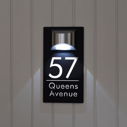 Personalized Solar Modern Door Plaque Prestige Garage Designs