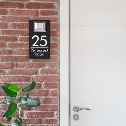 Personalized Solar Modern Door Plaque Prestige Garage Designs