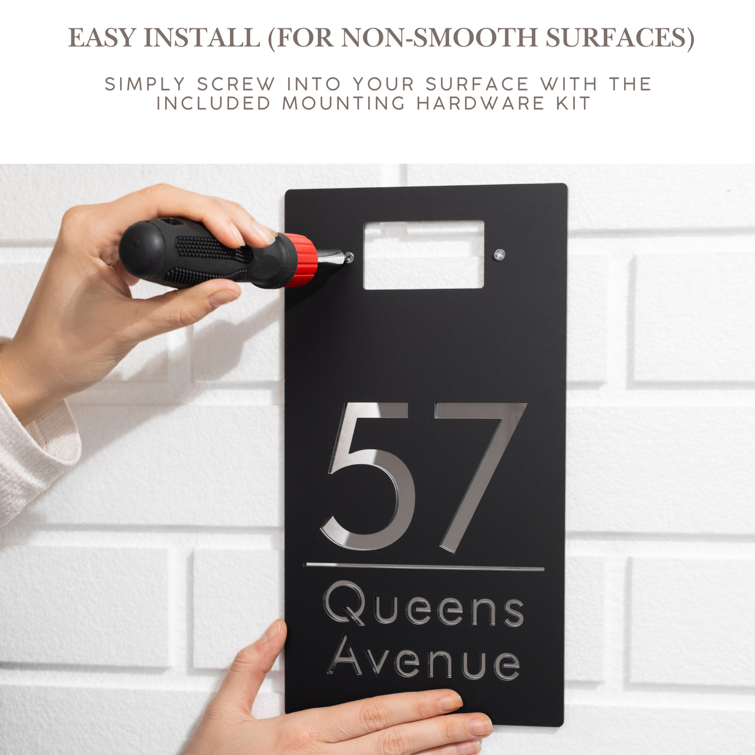 Personalized Solar Modern Door Plaque Prestige Garage Designs